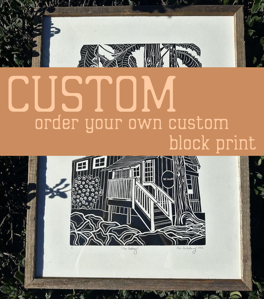 CUSTOM order your own custom block print, size 18” x 24”